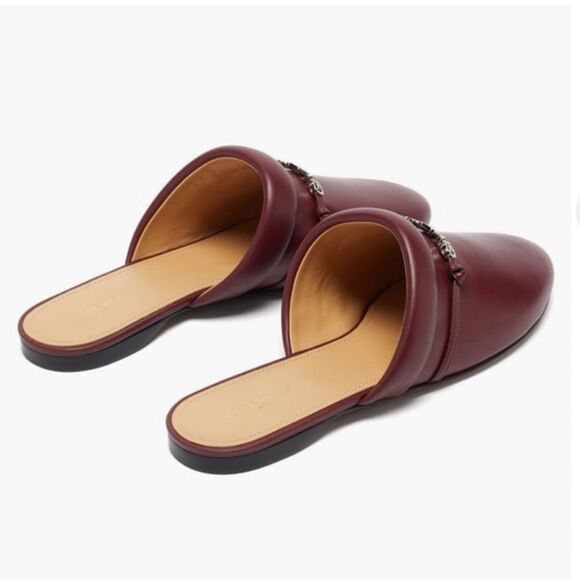 Givenchy Elba Slippers, 100% Lamb Leather Mules in Burgundy, New, Size 36 - Picture 4 of 13